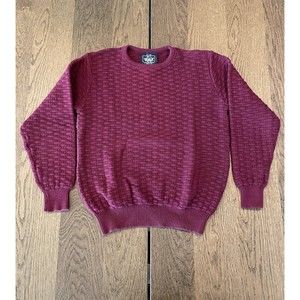 Vintage The Woolrich Beet Red Long Sleeve Knit Pullover Sweater Women’s Size S